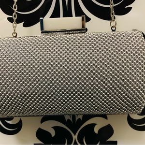 Jessica McClintock Silver Beaded Sm Purse Wedding
